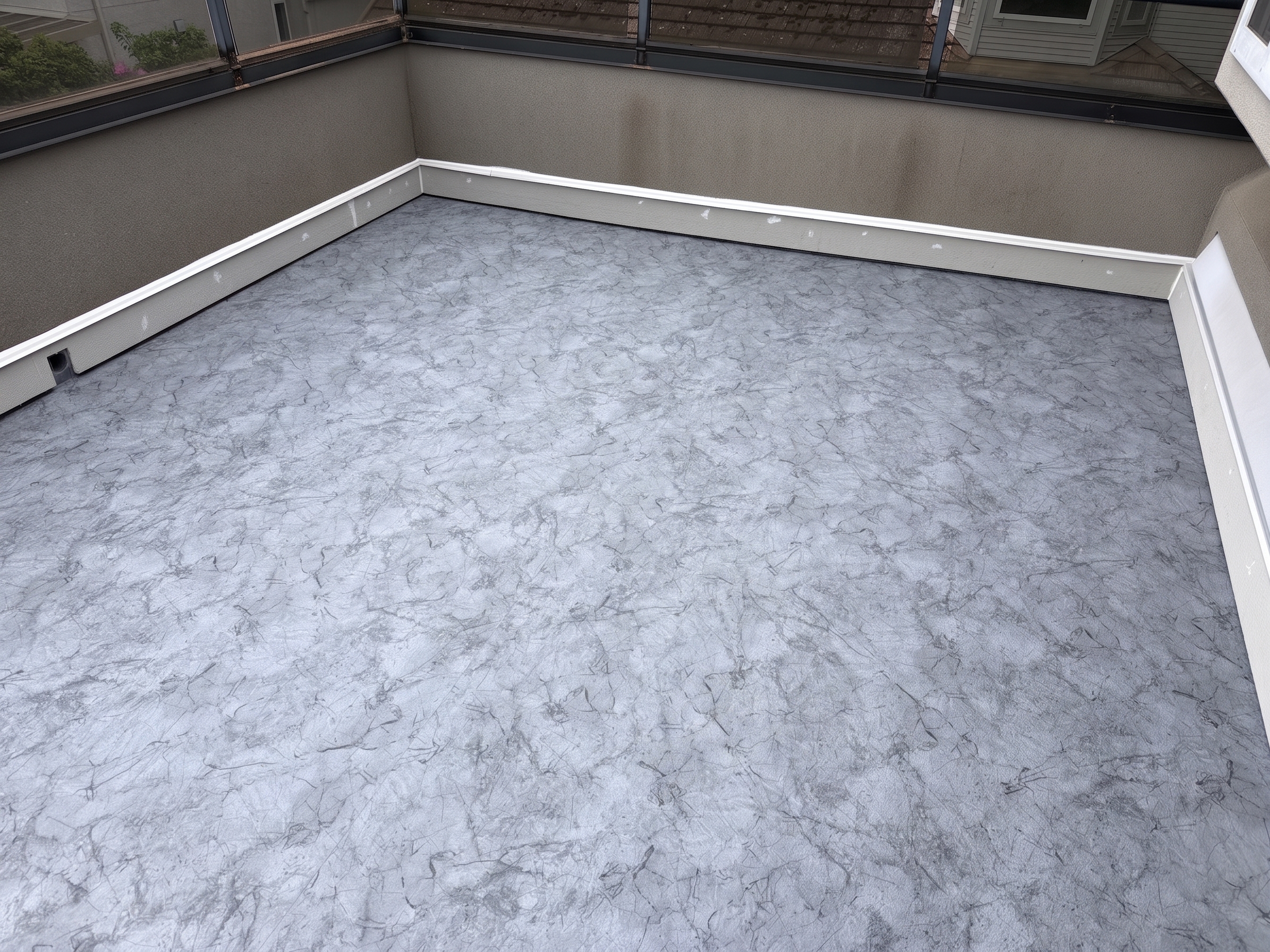 Valordek Marble Grey vinyl decking Valordek Marble Grey vinyl decking membrane on a residential deck