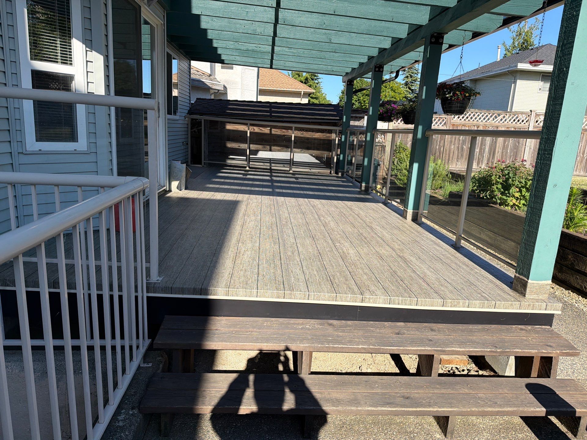 Valordek Walnut Plank vinyl decking as a clean finished outdoor living surface