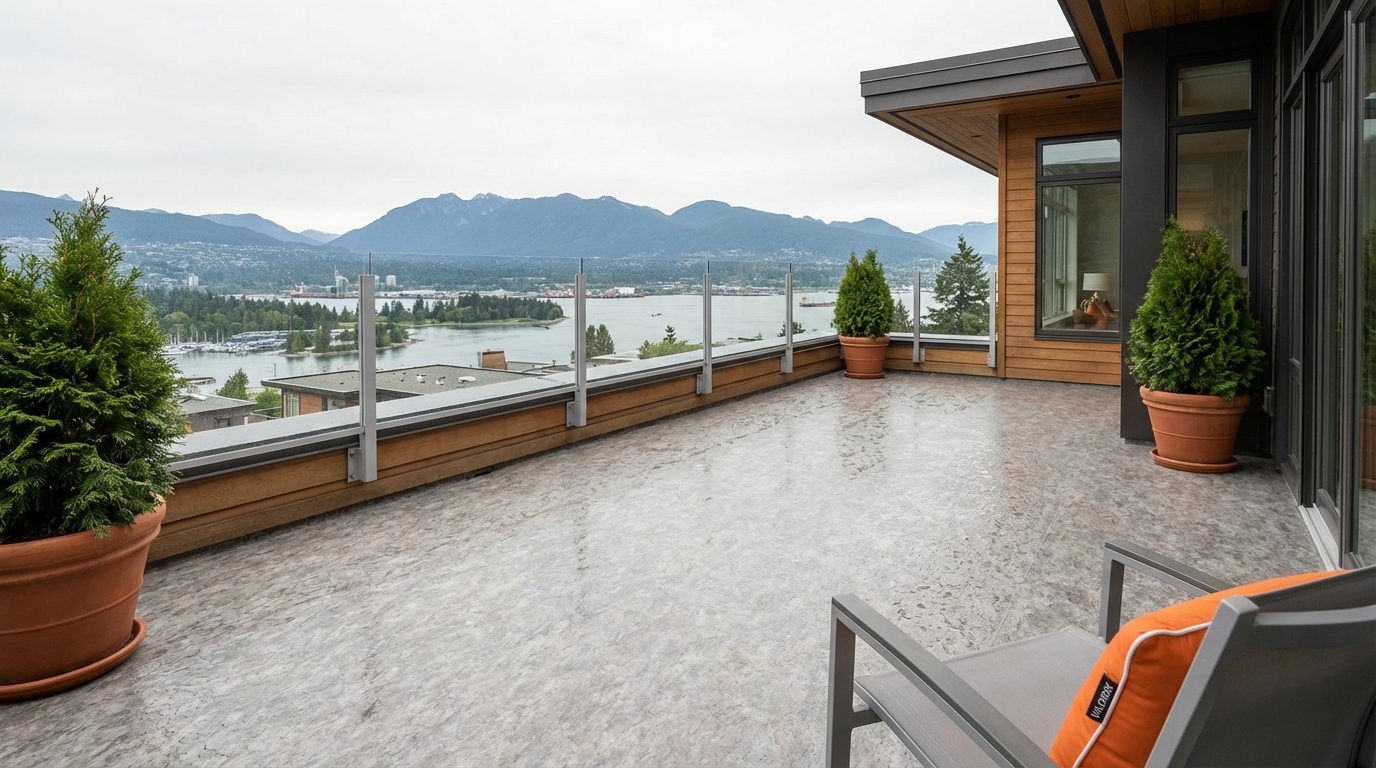 Valordek waterproof vinyl deck membrane on a residential deck