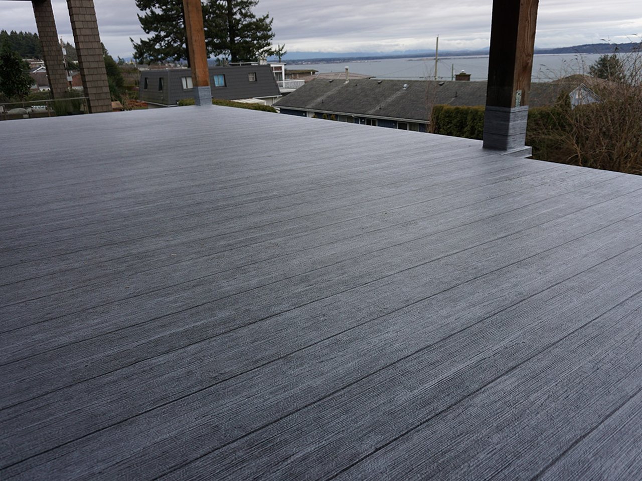 Valordek waterproof vinyl deck membrane on a residential deck